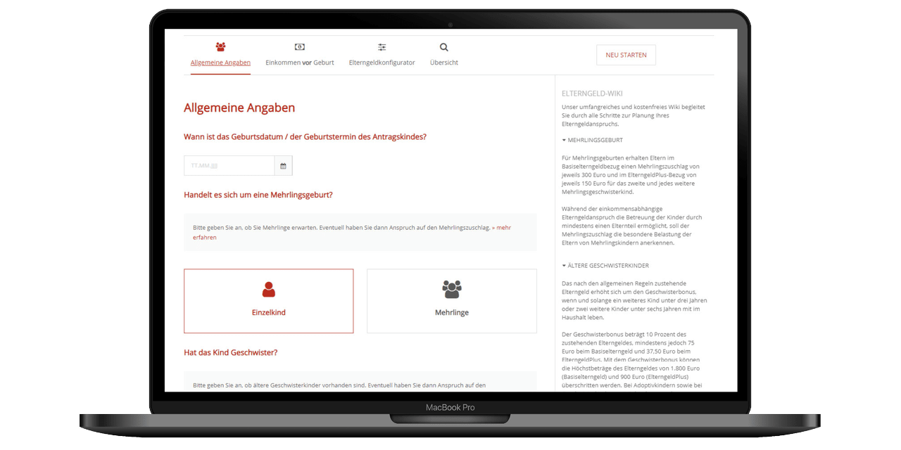 Nutzen Sie unseren Elternzeitrechner.