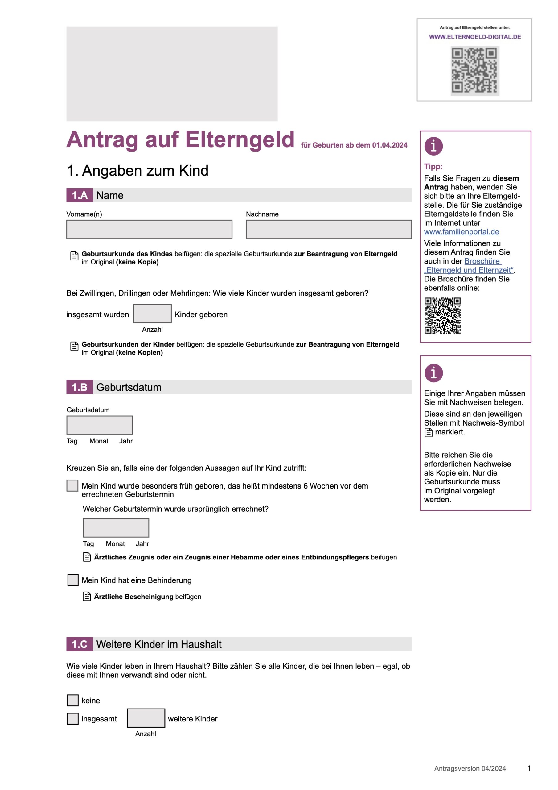 Elterngeldantrag